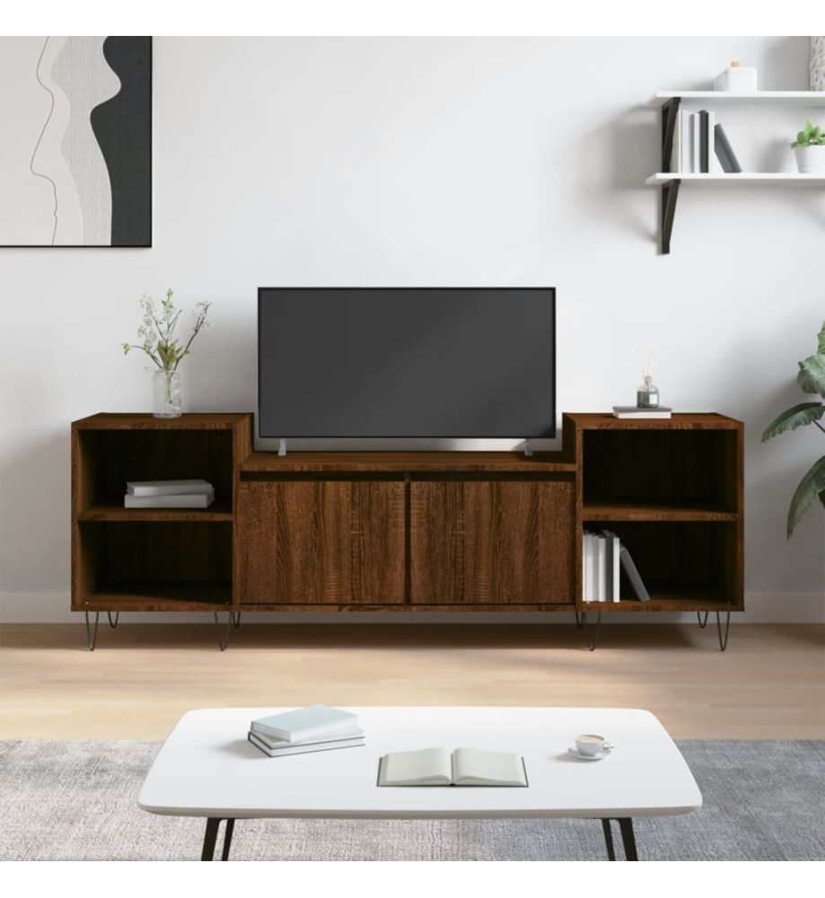 Meuble TV Chêne marron 160x35x55 cm Bois d'ingénierie