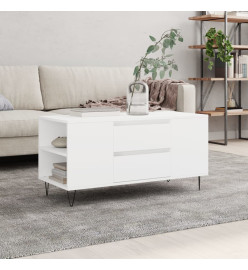 Table basse blanc 102x44,5x50 cm bois d'ingénierie