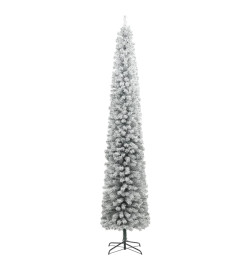 Sapin de Noël mince avec support et flocon de neige 300 cm PVC