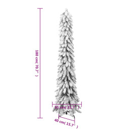 Sapin de Noël artificiel pré-éclairé avec 100 LED/neige floquée