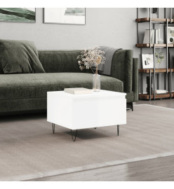 Table basse blanc brillant 50x46x35 cm bois d'ingénierie