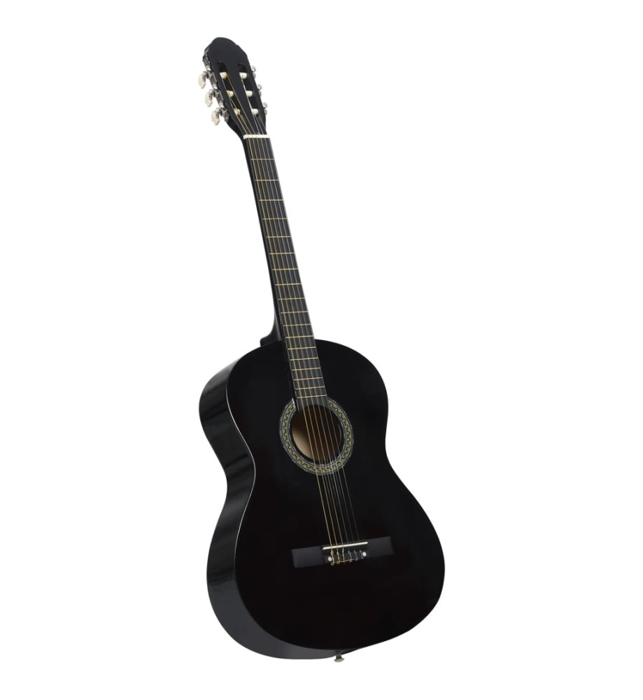 Guitare classique pour débutants Noir 4/4 39" Tilleul