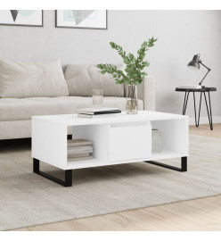 Table basse Blanc 90x50x36,5 cm Bois d'ingénierie