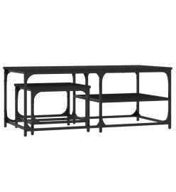 Tables basses gigognes 2 pcs noir bois d'ingénierie