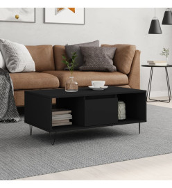 Table basse Noir 90x50x36,5 cm Bois d'ingénierie