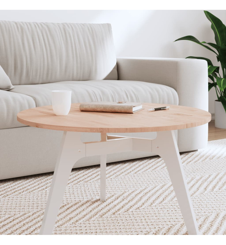 Dessus de table Ø70x1,5 cm rond bois massif de hêtre