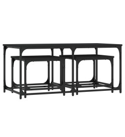 Tables basses gigognes 3 pcs noir bois d'ingénierie