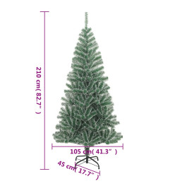 Sapin de Noël artificiel avec neige floquée vert 210 cm