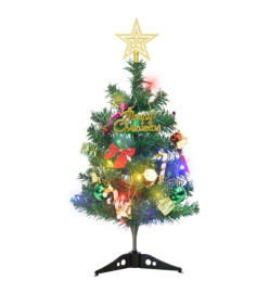 Mini sapin de Noël artificiel pré-éclairé avec 30 LED vert 60cm