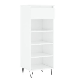 Armoire à chaussures Blanc brillant 40x36x105cm Bois ingénierie