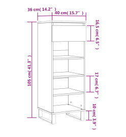 Armoire à chaussures Sonoma gris 40x36x105 cm Bois d'ingénierie