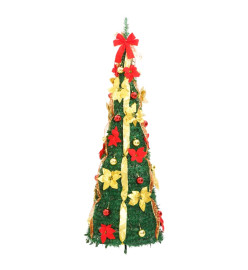 Sapin de Noël artificiel escamotable 100 LED vert 150 cm