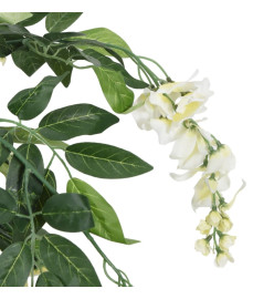 Glycine artificielle 840 feuilles 150 cm vert et blanc