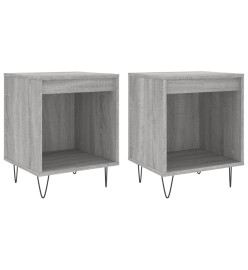Tables de chevet 2 pcs sonoma gris 40x35x50 cm bois ingénierie