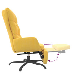 Chaise de relaxation avec repose-pied Jaune moutarde Tissu