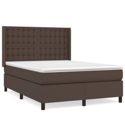 Lit à sommier tapissier avec matelas Marron 140x200 cm