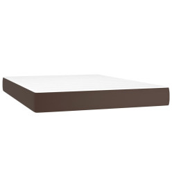 Lit à sommier tapissier avec matelas Marron 140x200 cm