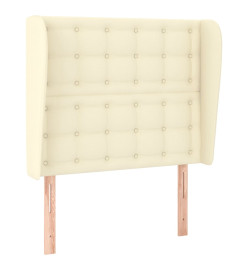 Tête de lit avec oreilles Crème 93x23x118/128 cm Similicuir