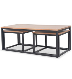 Table basse 3 pcs Bois de frêne