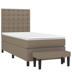 Lit à sommier tapissier avec matelas Taupe 80x200 cm Tissu