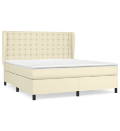 Lit à sommier tapissier avec matelas Crème 180x200cm Similicuir