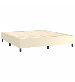 Lit à sommier tapissier avec matelas Crème 180x200cm Similicuir