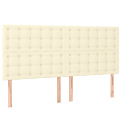 Lit à sommier tapissier avec matelas Crème 180x200cm Similicuir