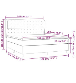 Lit à sommier tapissier avec matelas Crème 180x200cm Similicuir