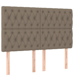 Sommier tapissier avec matelas et LED Taupe 140x200 cm Tissu