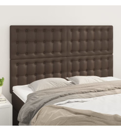 Têtes de lit 4 pcs Marron 72x5x78/88 cm Similicuir