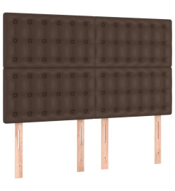 Têtes de lit 4 pcs Marron 72x5x78/88 cm Similicuir