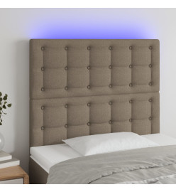 Tête de lit à LED Taupe 80x5x118/128 cm Tissu
