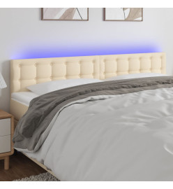 Tête de lit à LED Crème 160x5x78/88 cm Tissu