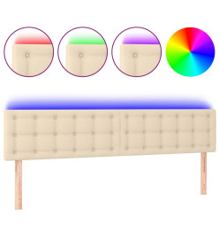 Tête de lit à LED Crème 160x5x78/88 cm Tissu