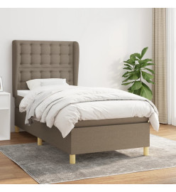 Lit à sommier tapissier avec matelas Taupe 80x200 cm Tissu
