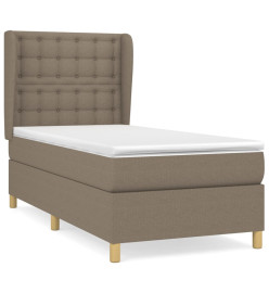 Lit à sommier tapissier avec matelas Taupe 80x200 cm Tissu
