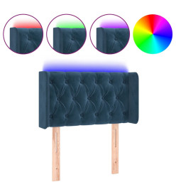 Tête de lit à LED Bleu foncé 83x16x78/88 cm Velours