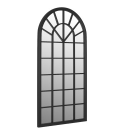 Miroir de jardin Noir 90x45 cm Fer pour utilisation extérieure