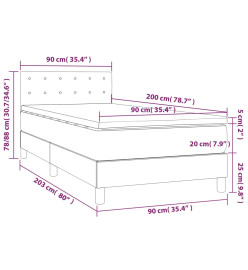 Lit à sommier tapissier avec matelas Vert foncé 90x200 cm