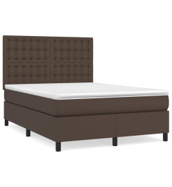 Lit à sommier tapissier avec matelas Marron 140x200 cm