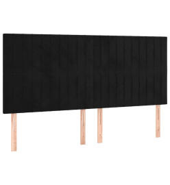 Lit à sommier tapissier et matelas Noir 200x200 cm Velours