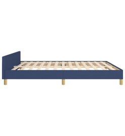Cadre de lit avec tête de lit Bleu 160x200 cm Tissu