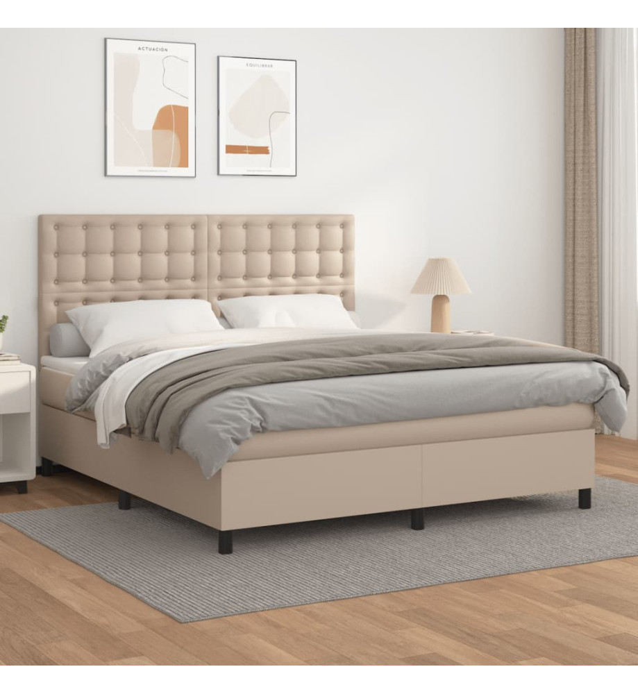 Lit à sommier tapissier avec matelas Cappuccino 180x200 cm Lit à sommier tapissier avec matelas Cappuccino 180x200 cm