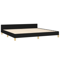 Cadre de lit avec tête de lit Noir 200x200 cm Tissu