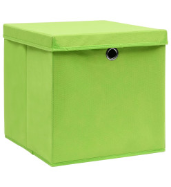 Boîtes de rangement avec couvercles 4 pcs 28x28x28 cm Vert