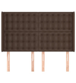 Tête de lit avec oreilles Marron 147x16x118/128 cm Similicuir