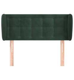 Tête de lit avec oreilles Vert foncé 93x23x78/88 cm Velours