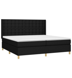 Lit à sommier tapissier avec matelas Noir 200x200 cm Tissu