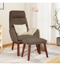 Chaise de relaxation avec tabouret Taupe Tissu