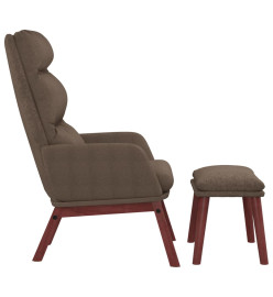 Chaise de relaxation avec tabouret Taupe Tissu